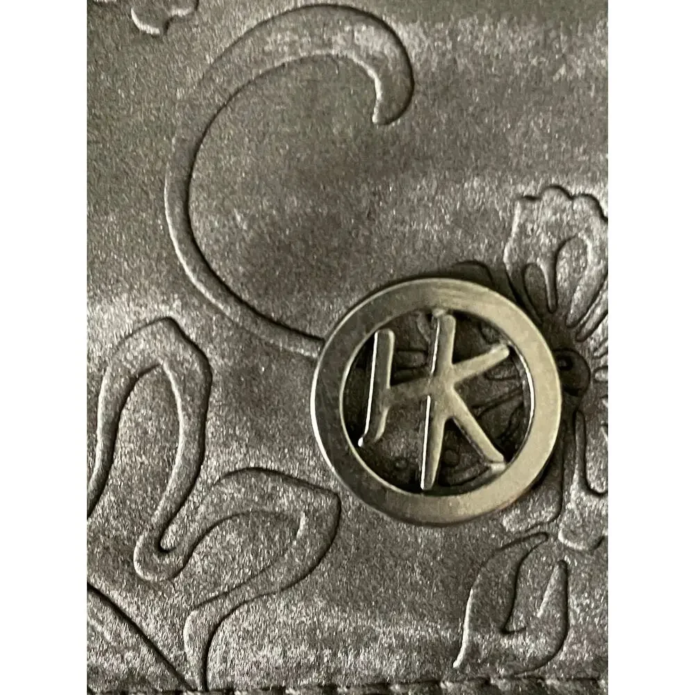 Hip Klips Gray Vegan Leather Palm Design Waist Pocket Wallet